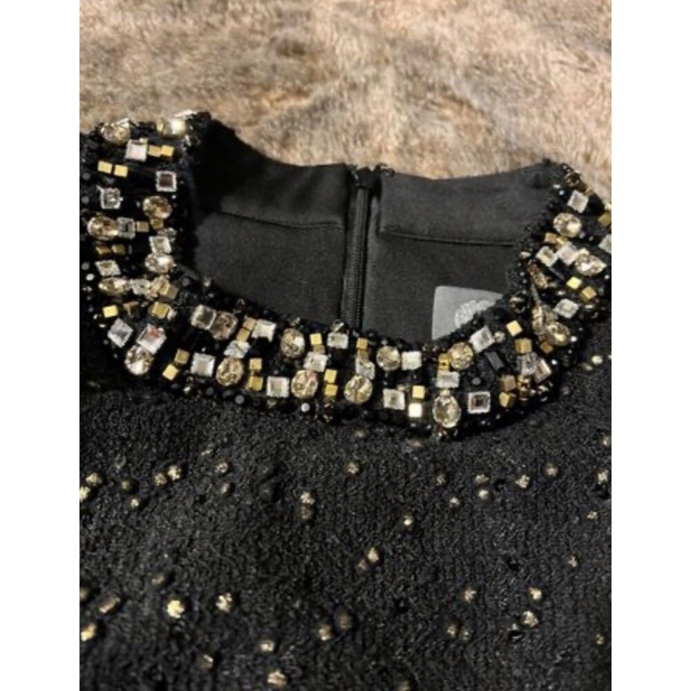 Vince Camuto dress size 14, Black with Stoned collar Party dress new year - Picture 3 of 10